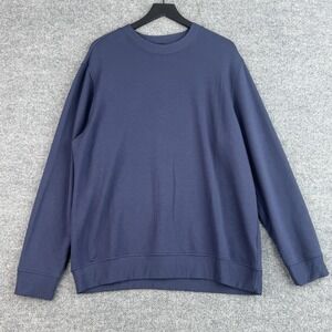 Quince Fleece Sweater Mens XL Blue Modal Casual Stretch Crewneck Long Sleeve